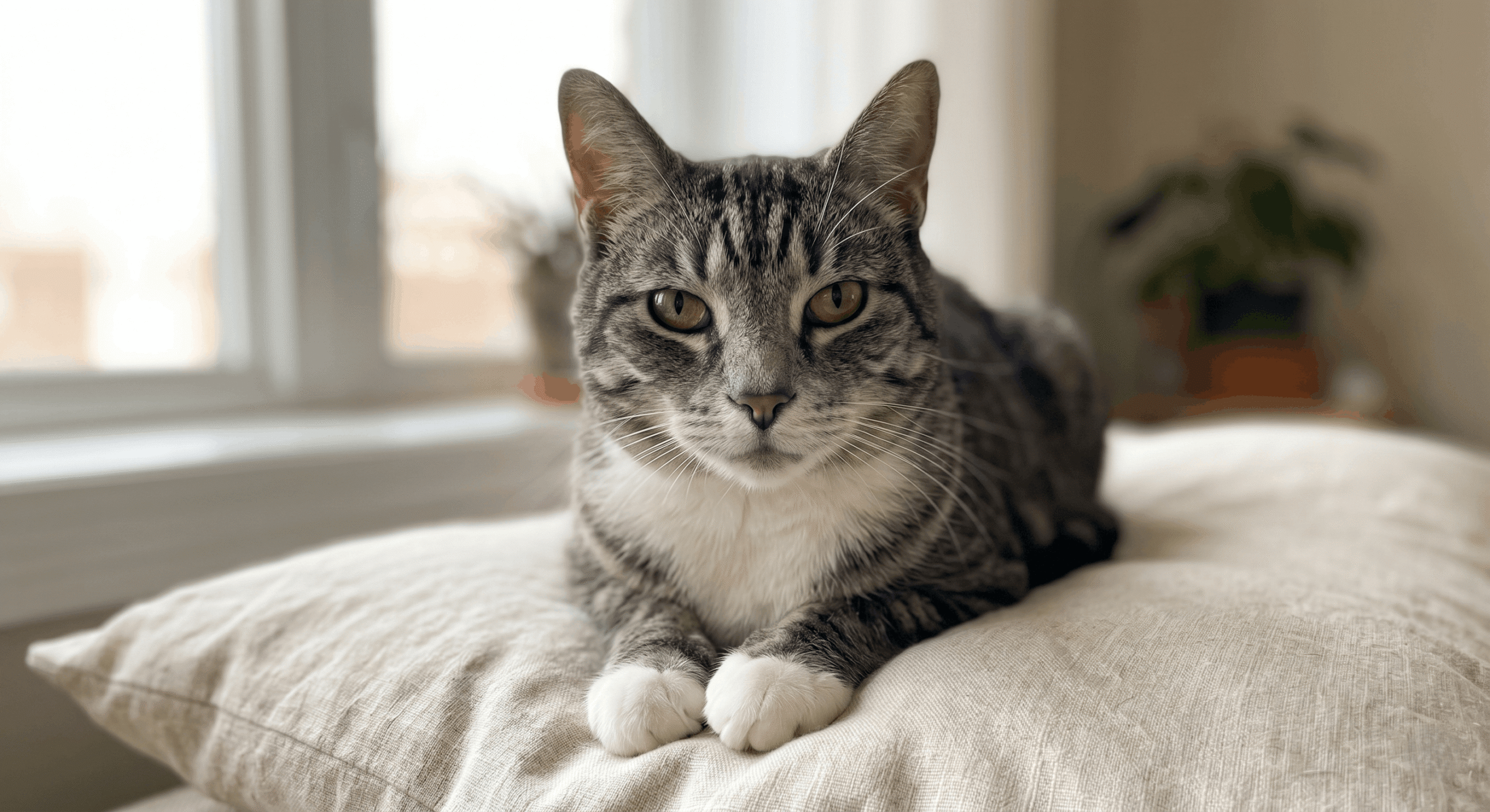 Miso the resident cat looking alert