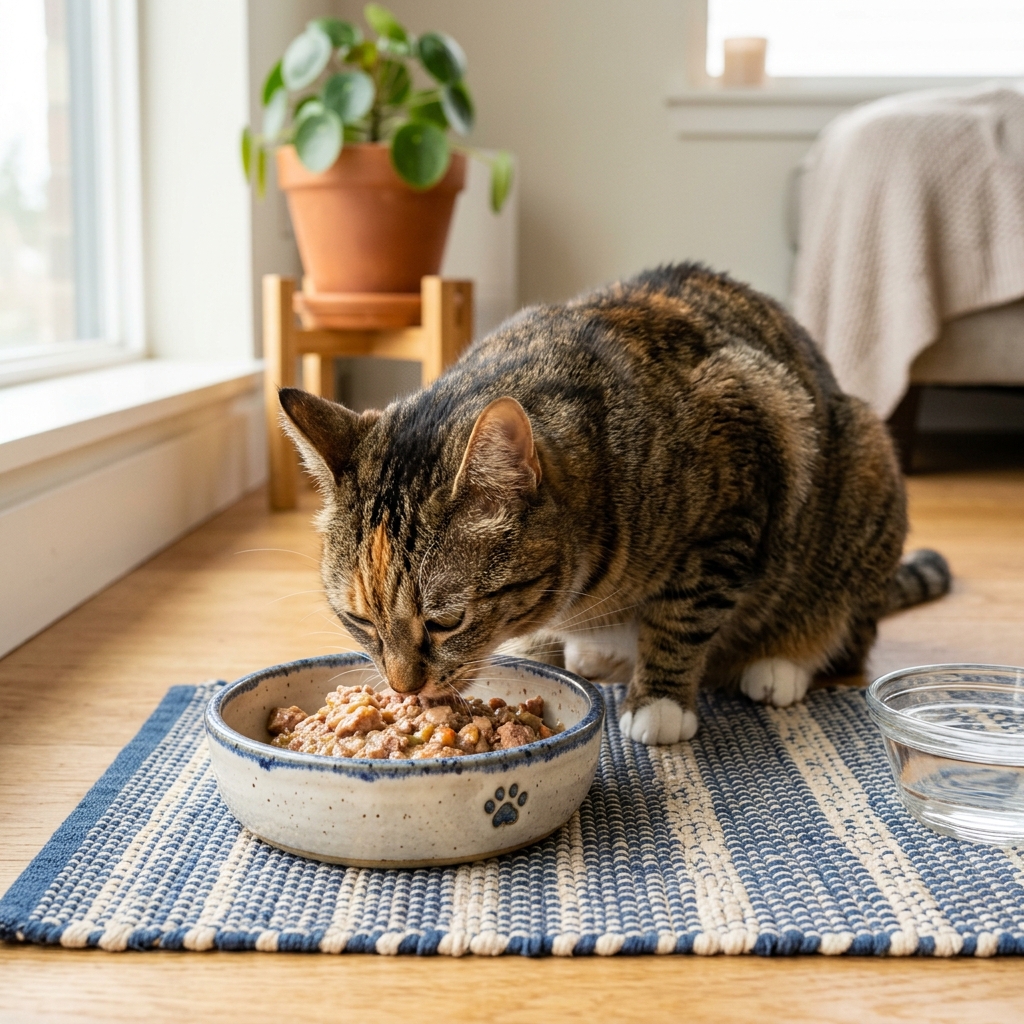 Cat food ingredient list and named meat protein