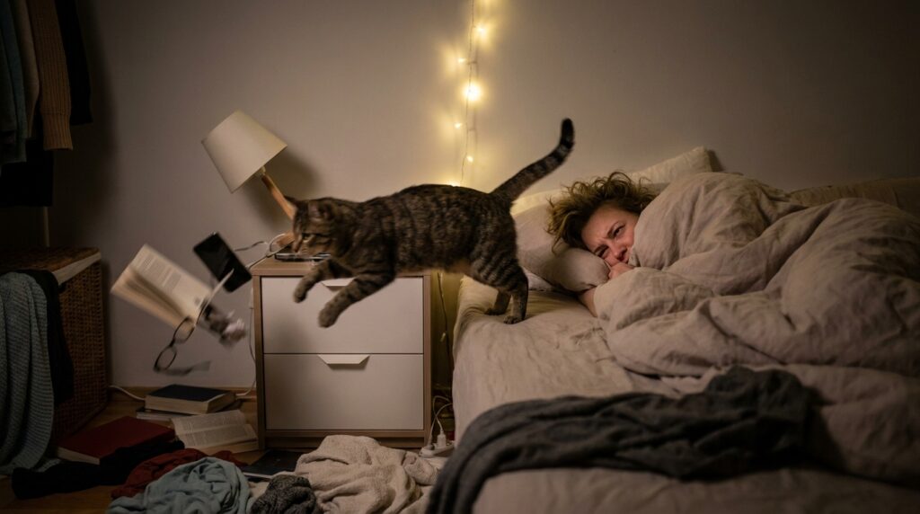 indoor cat bored at night
