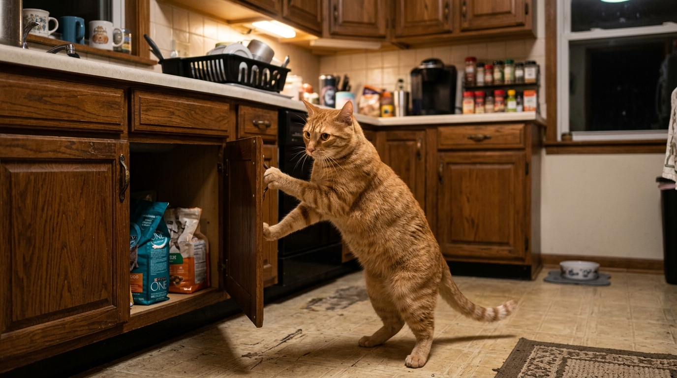Kitten proofing kitchen cabinets and household appliances