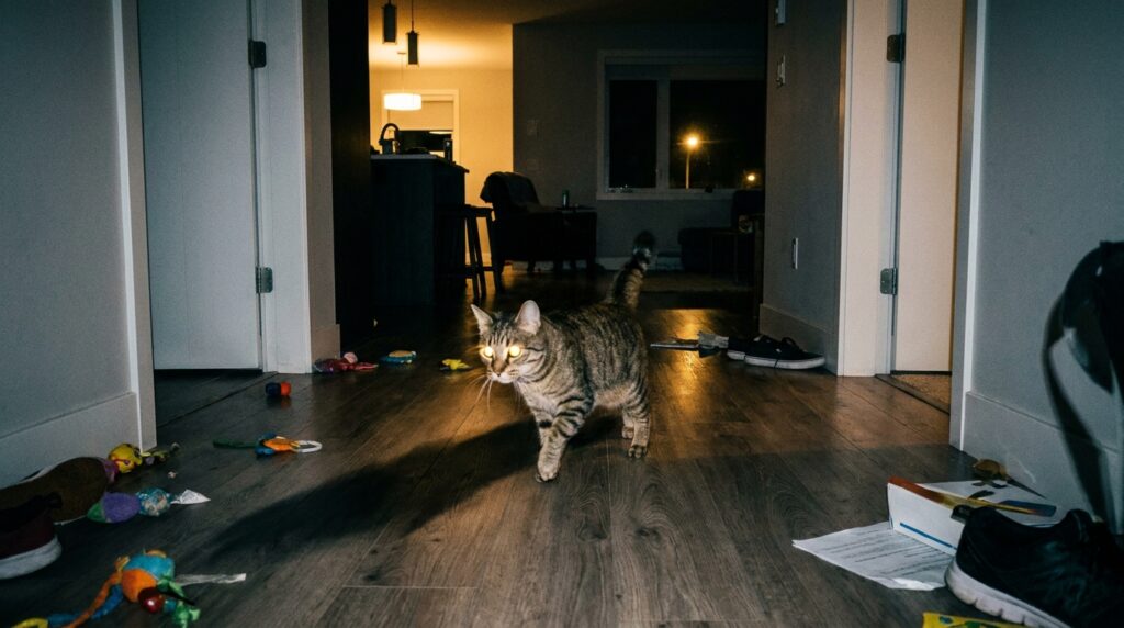 indoor cat bored at night