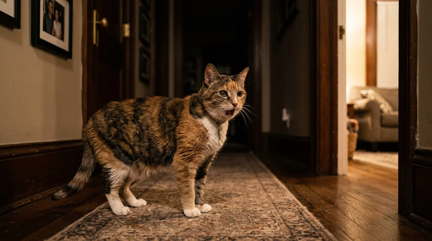 Senior cat vocalizing at night due to age-related disorientation