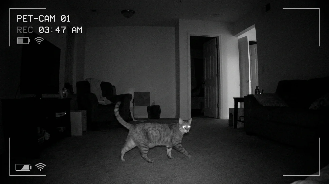 Stressed cat pacing before travel, indicating anxiety and territory disturbance