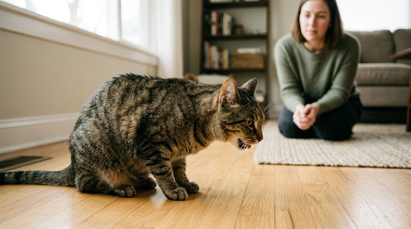 Cat gagging and retching without producing a hairball