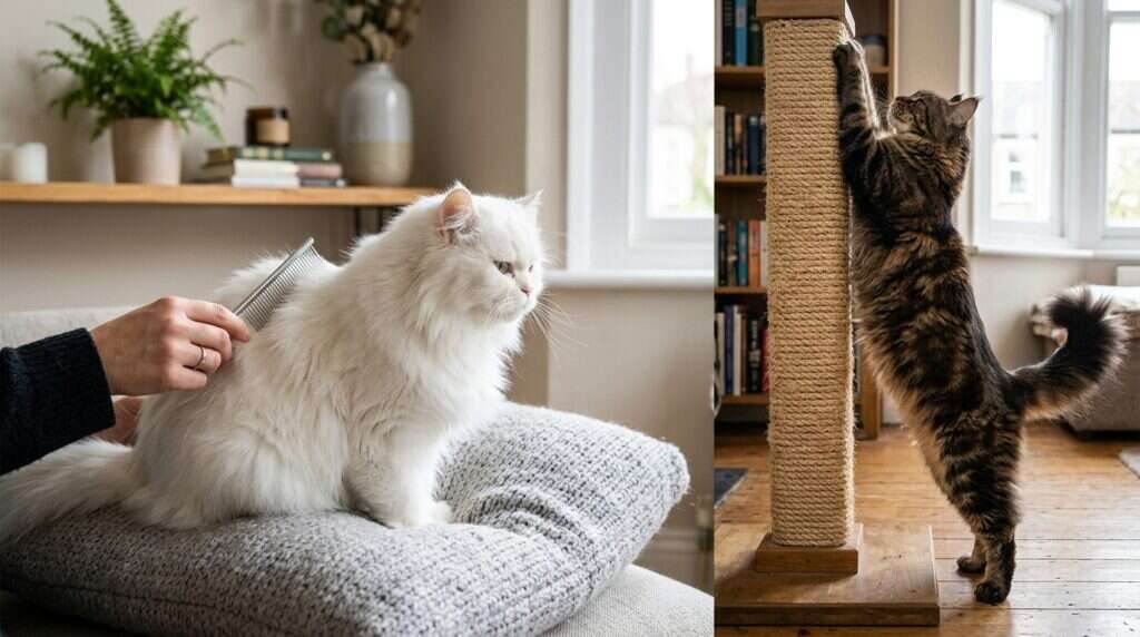 Best cat breeds for indoor life persian grooming maine coon scratcher