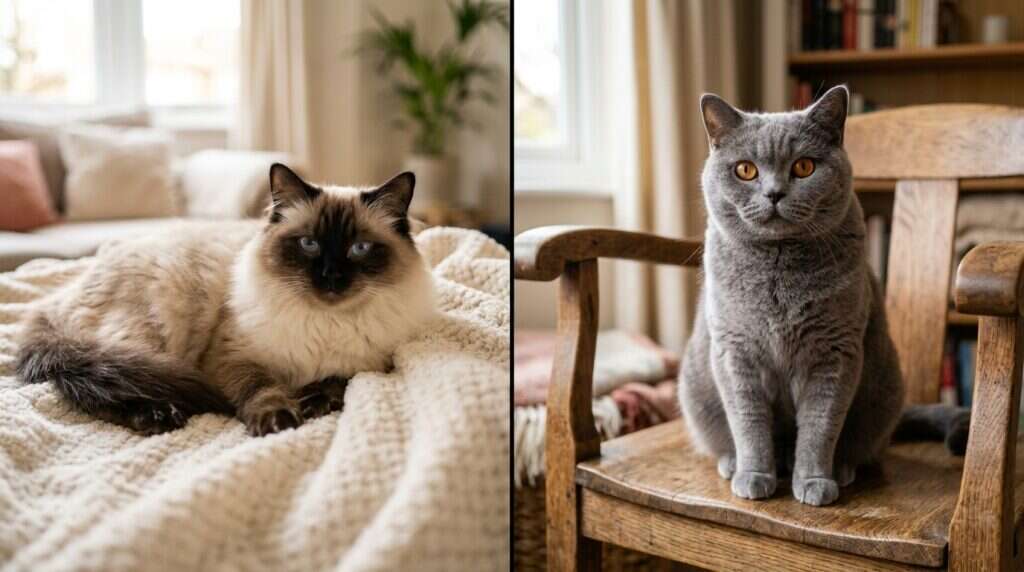 Best cat breeds for indoor life ragdoll vs british shorthair split