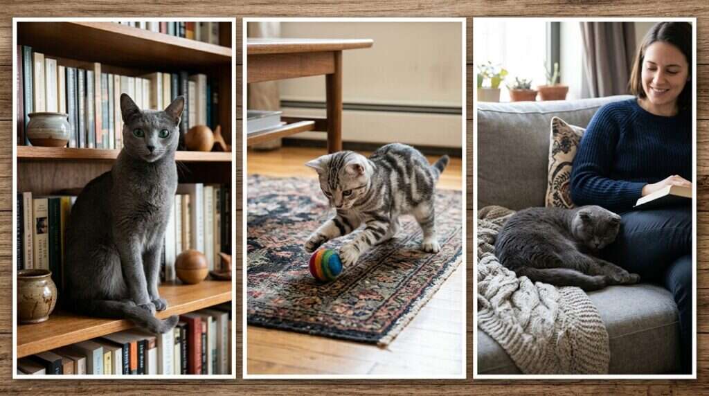 Best cat breeds for indoor life russian blue american shorthair scottish fold
