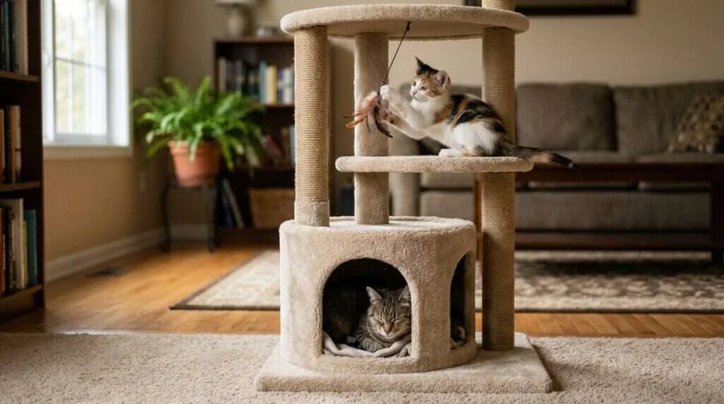 Cat condos for indoor cats kitten senior condo setup