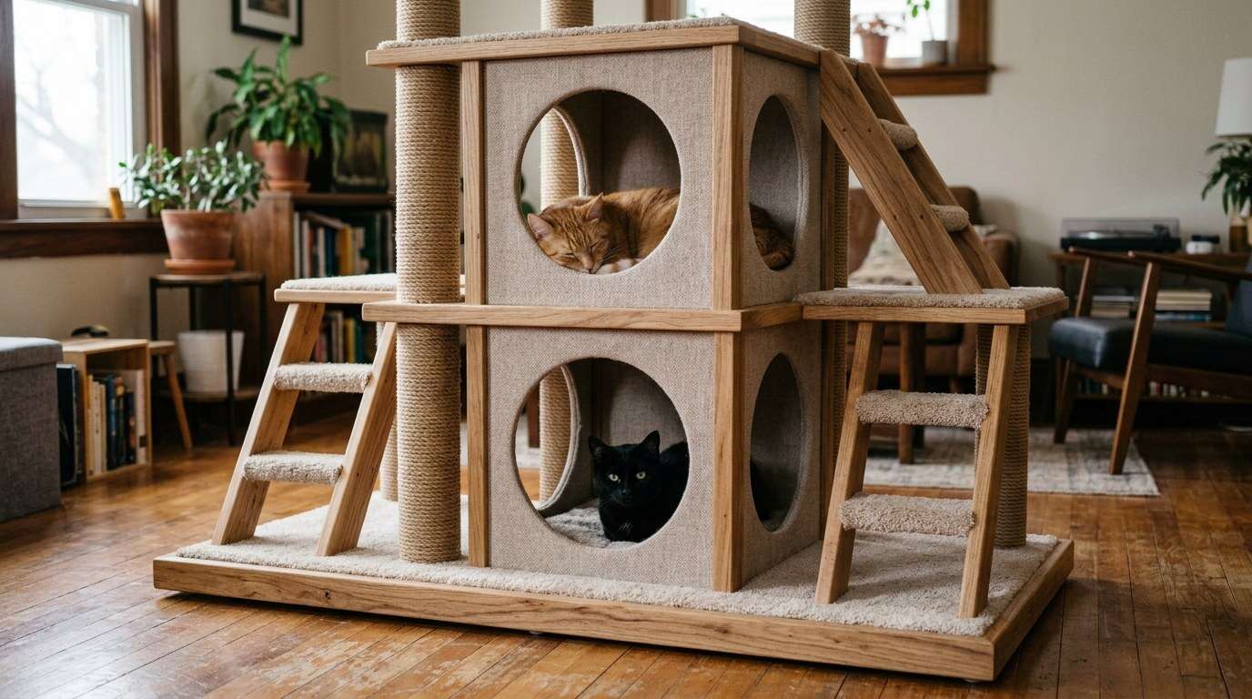 Cat condos for indoor cats two cats condo levels