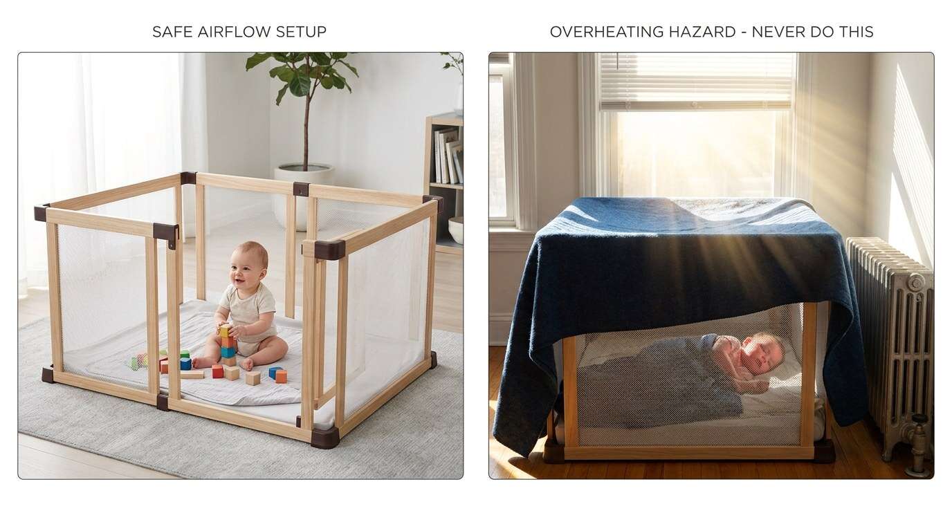 Cat playpen indoor airflow safety diagram