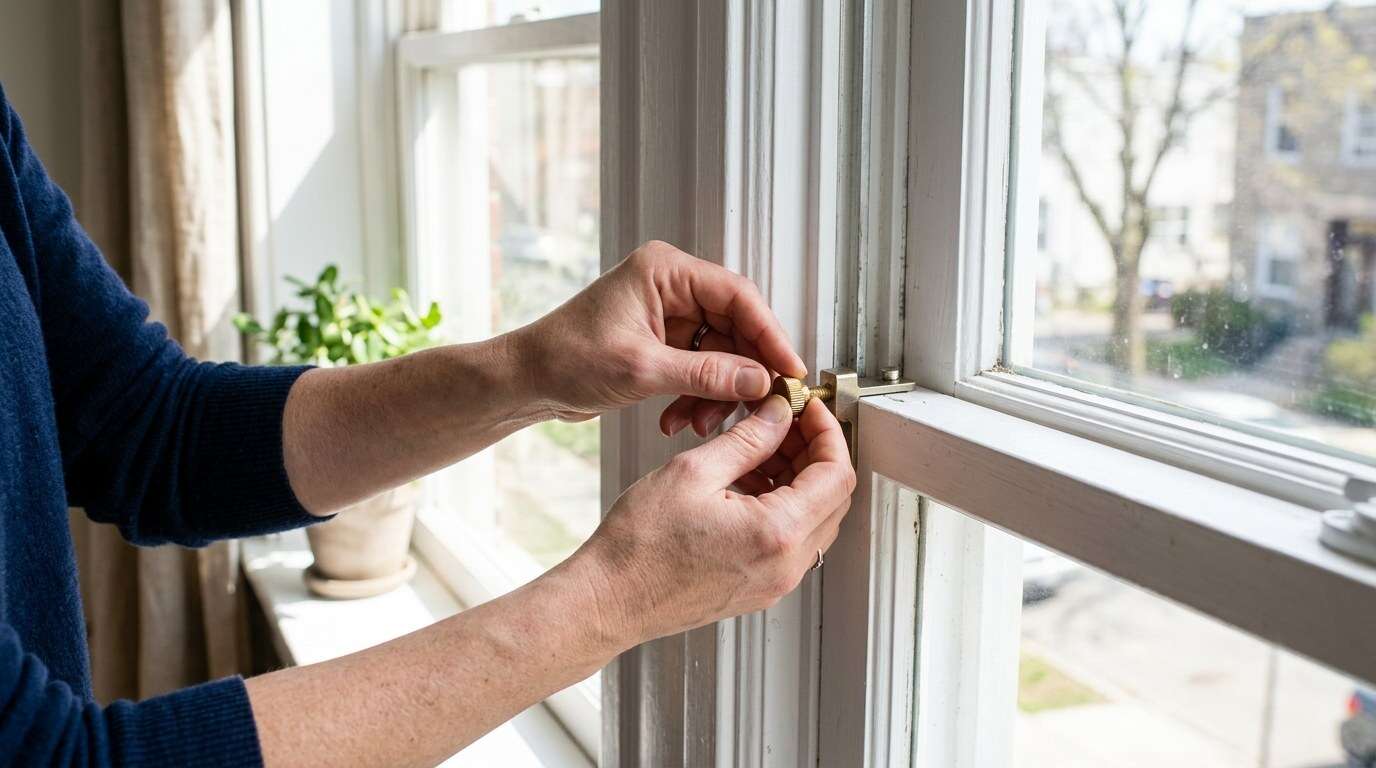 Cat window safety apartment window lock installation
