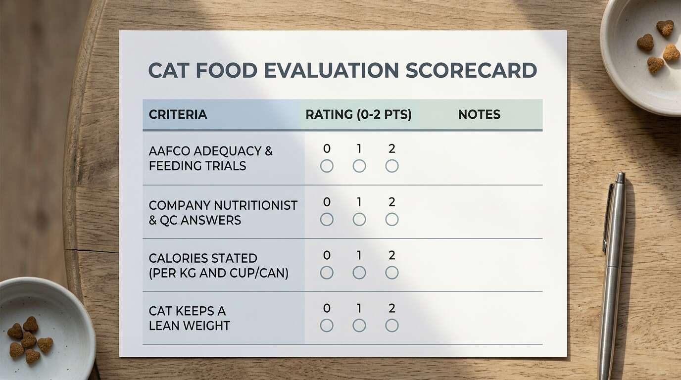 Healthiest cat food for indoor cats scorecard