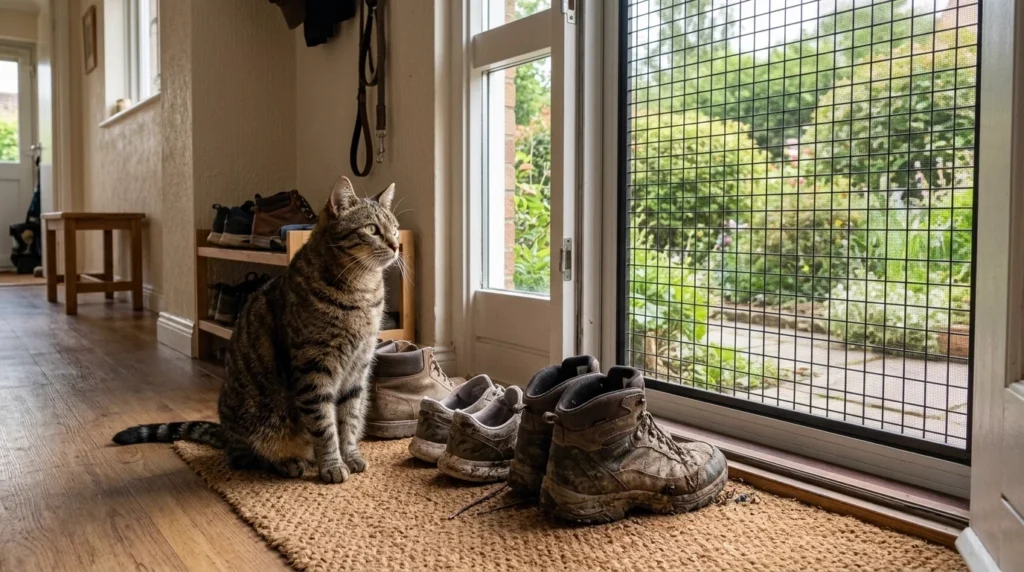 How do indoor cats get worms entryway routes