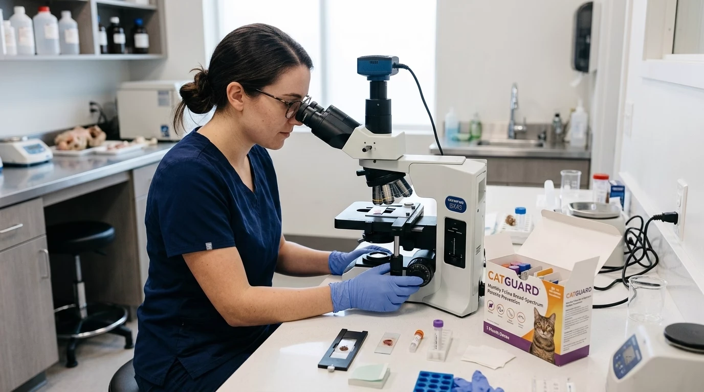 How do indoor cats get worms fecal test