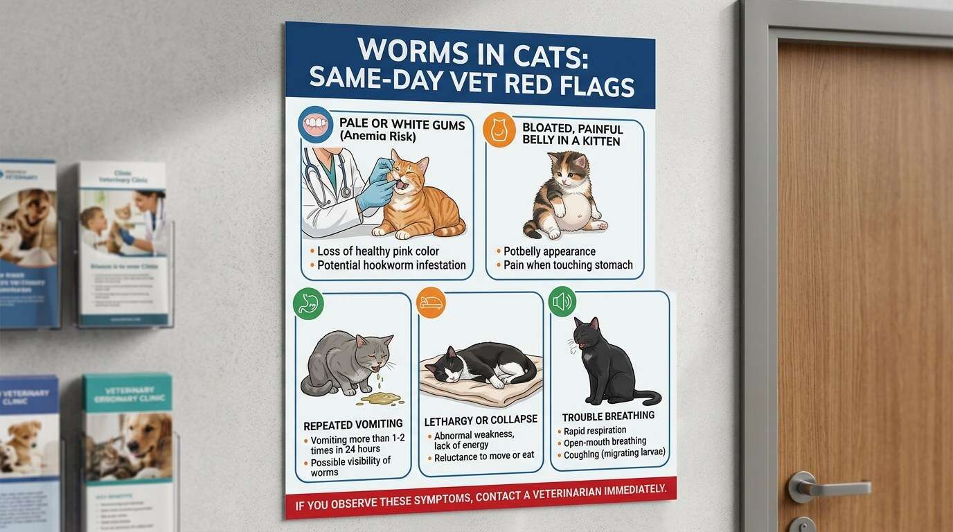 How do indoor cats get worms red flags card