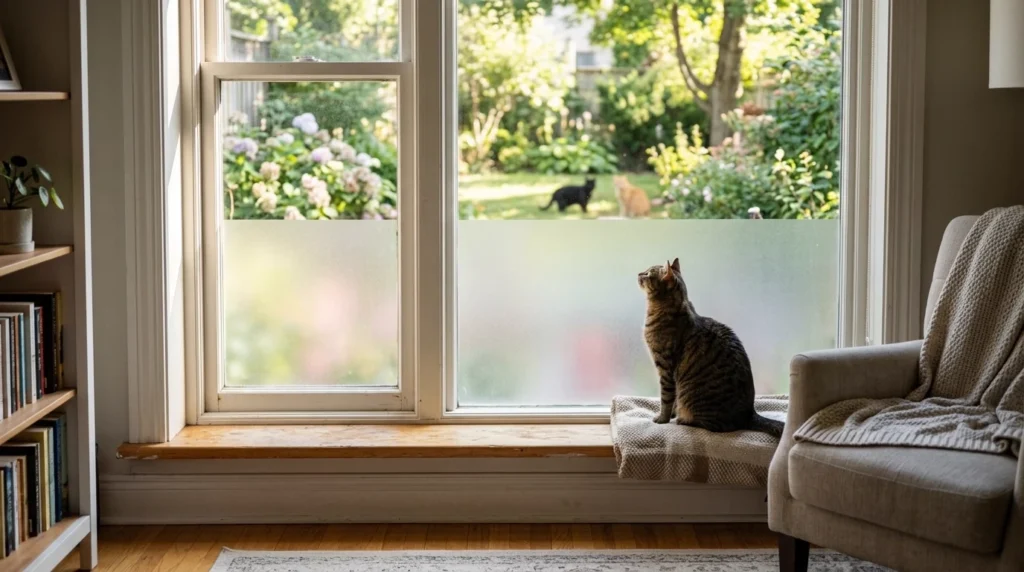 How to stop a cat from spraying indoors frosted film
