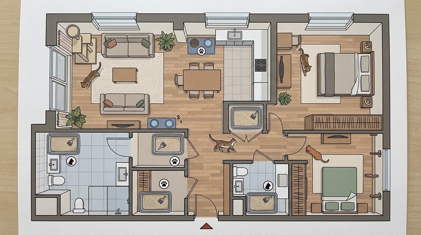 How to stop a cat from spraying indoors litter floorplan