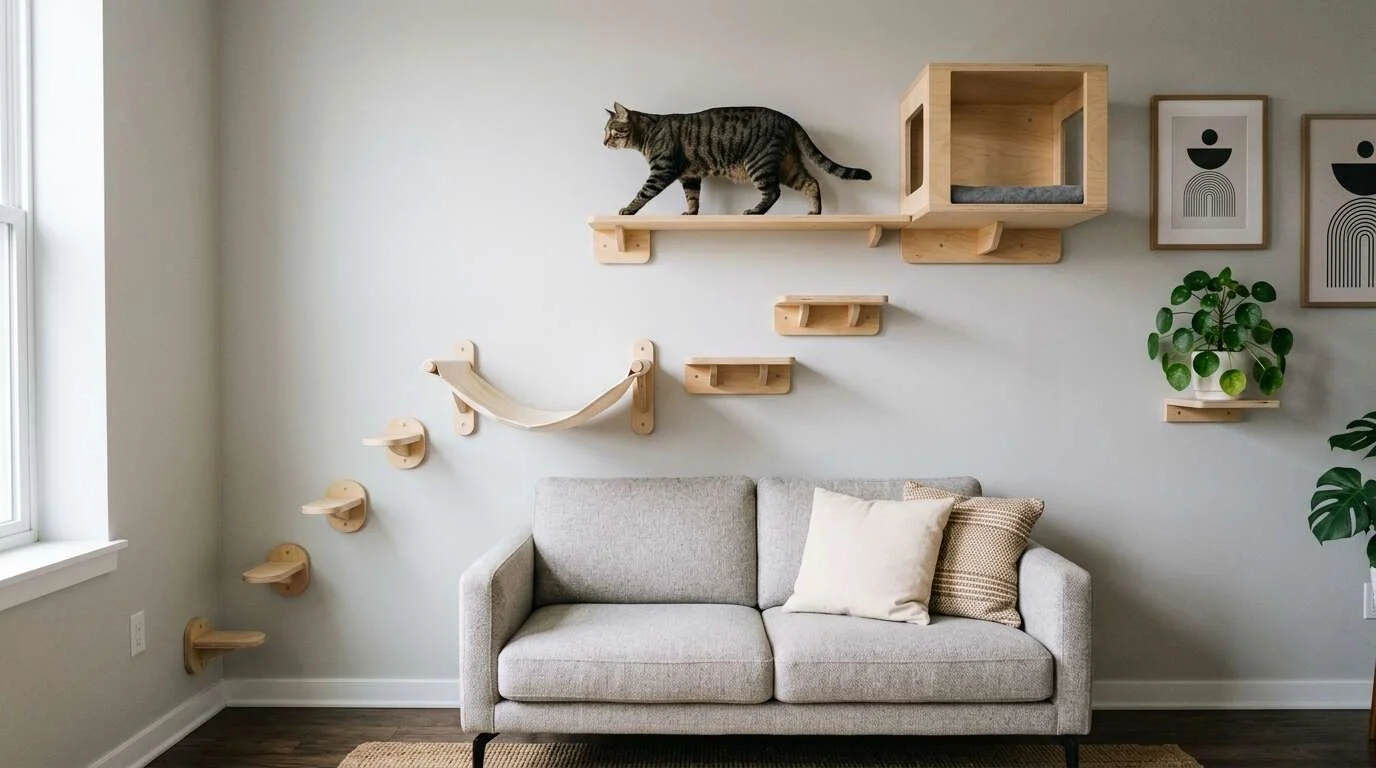 Indoor cat condo wall mounted