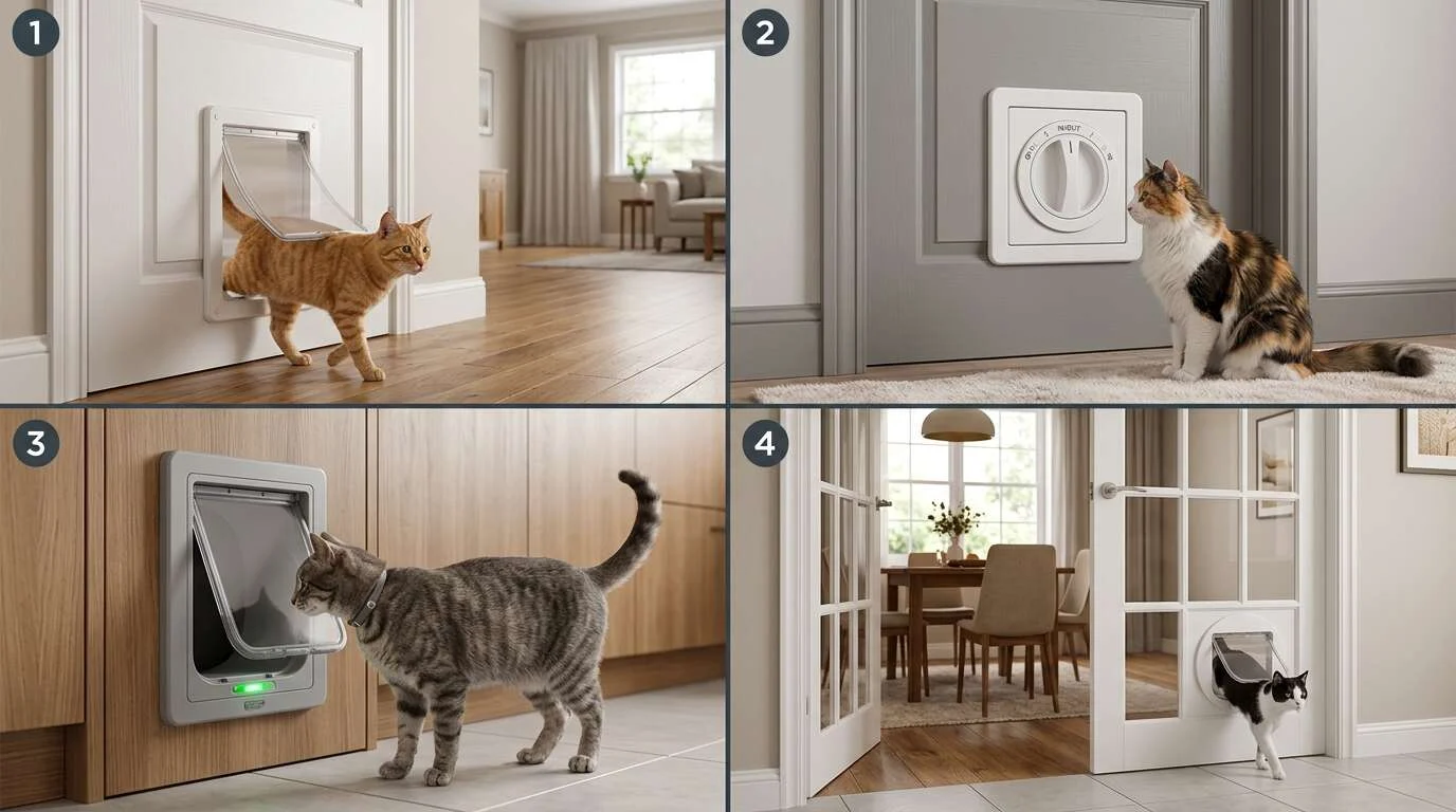 Indoor cat door types compared