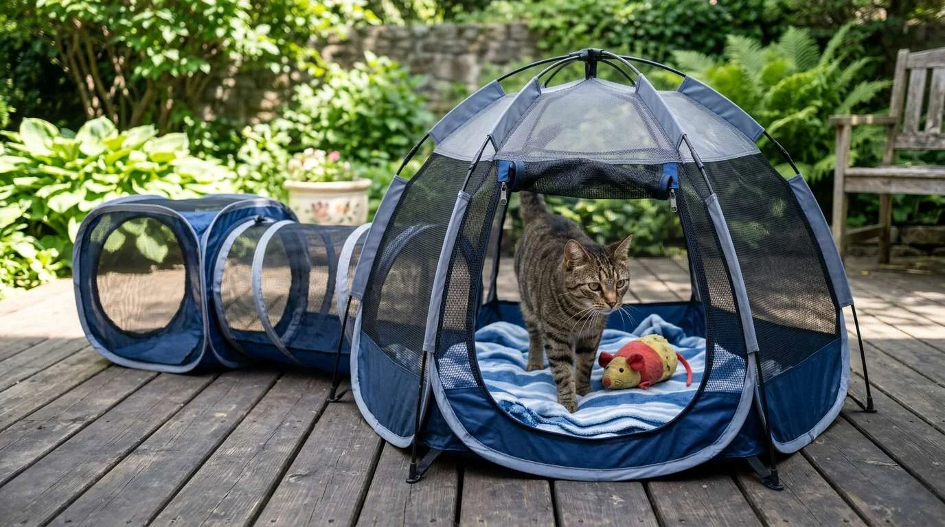 Indoor cat enclosure portable mesh tent