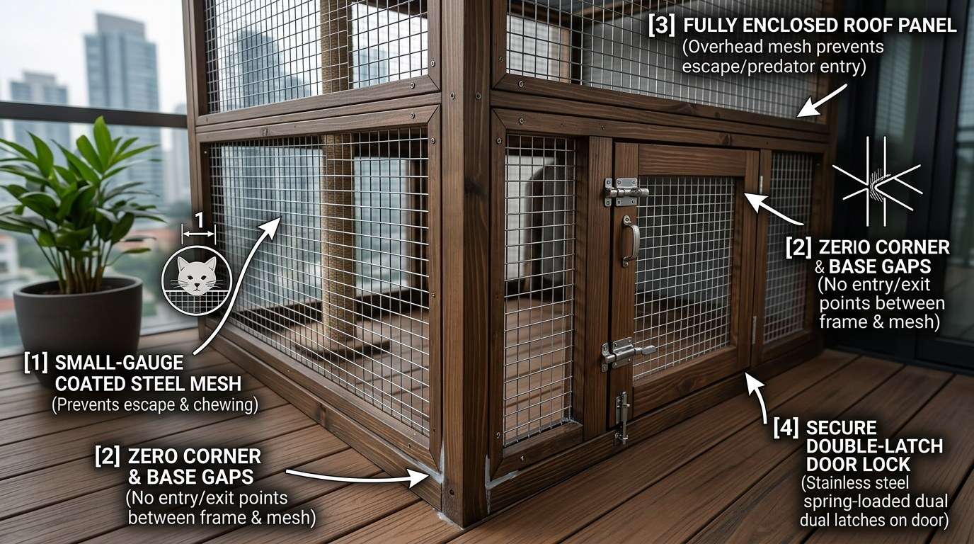 Indoor cat enclosures wooden enclosure details
