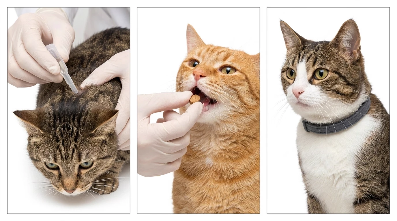Indoor cat flea treatment formats compared