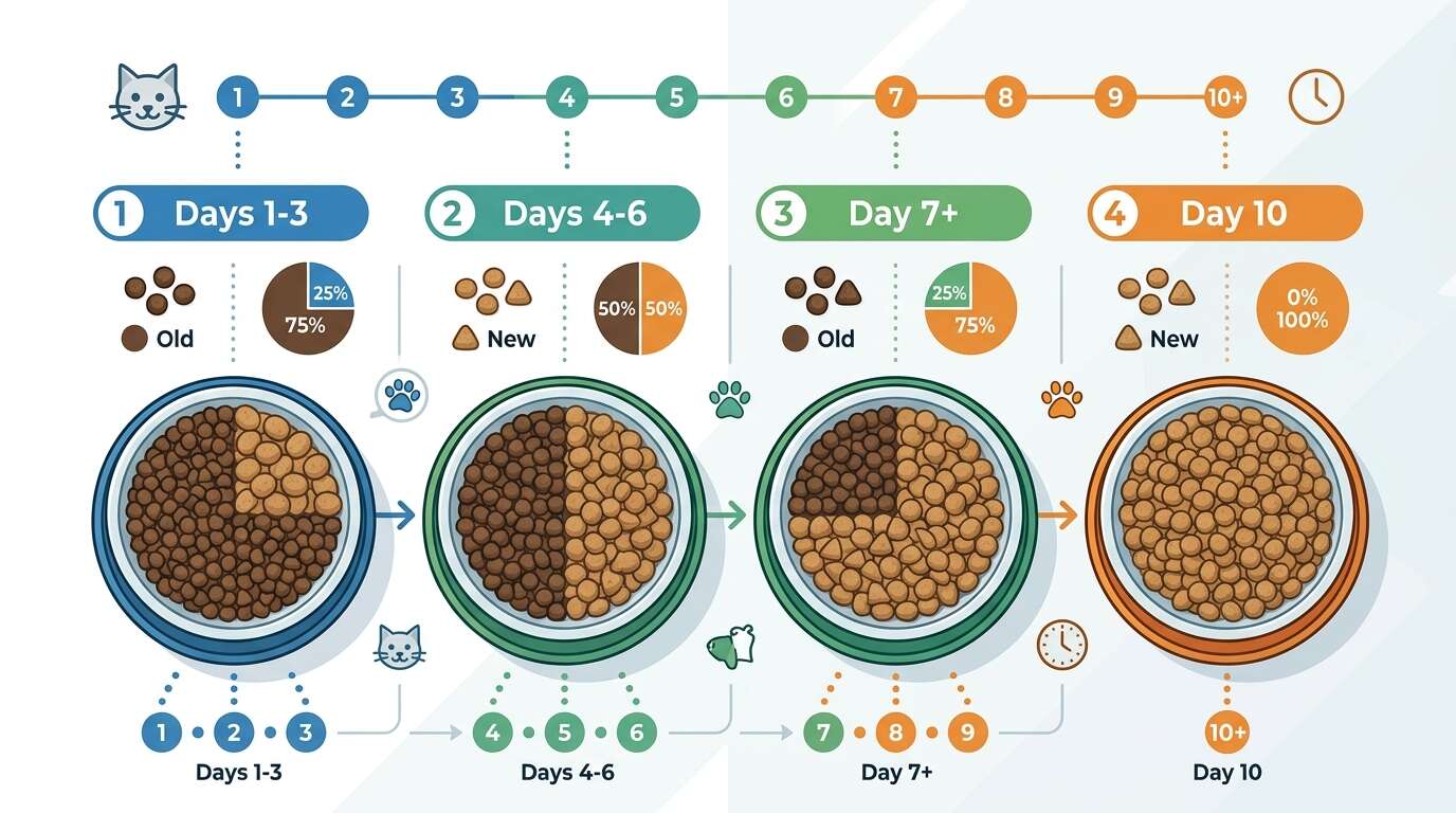 Indoor cat food transition chart