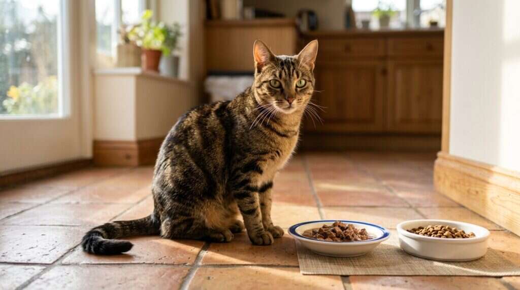 Indoor cat food wet dry bowls
