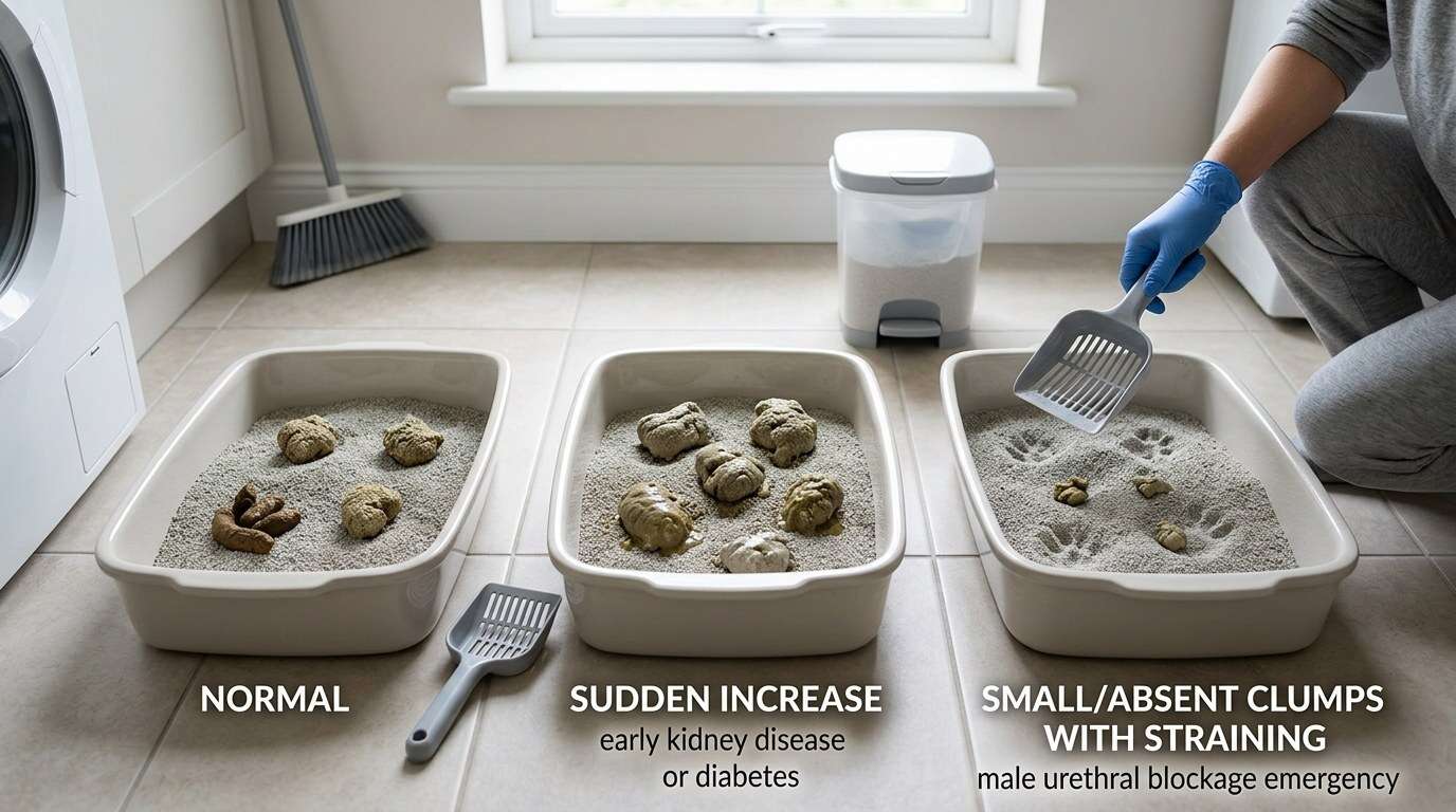 Indoor cat health check at home litter box check