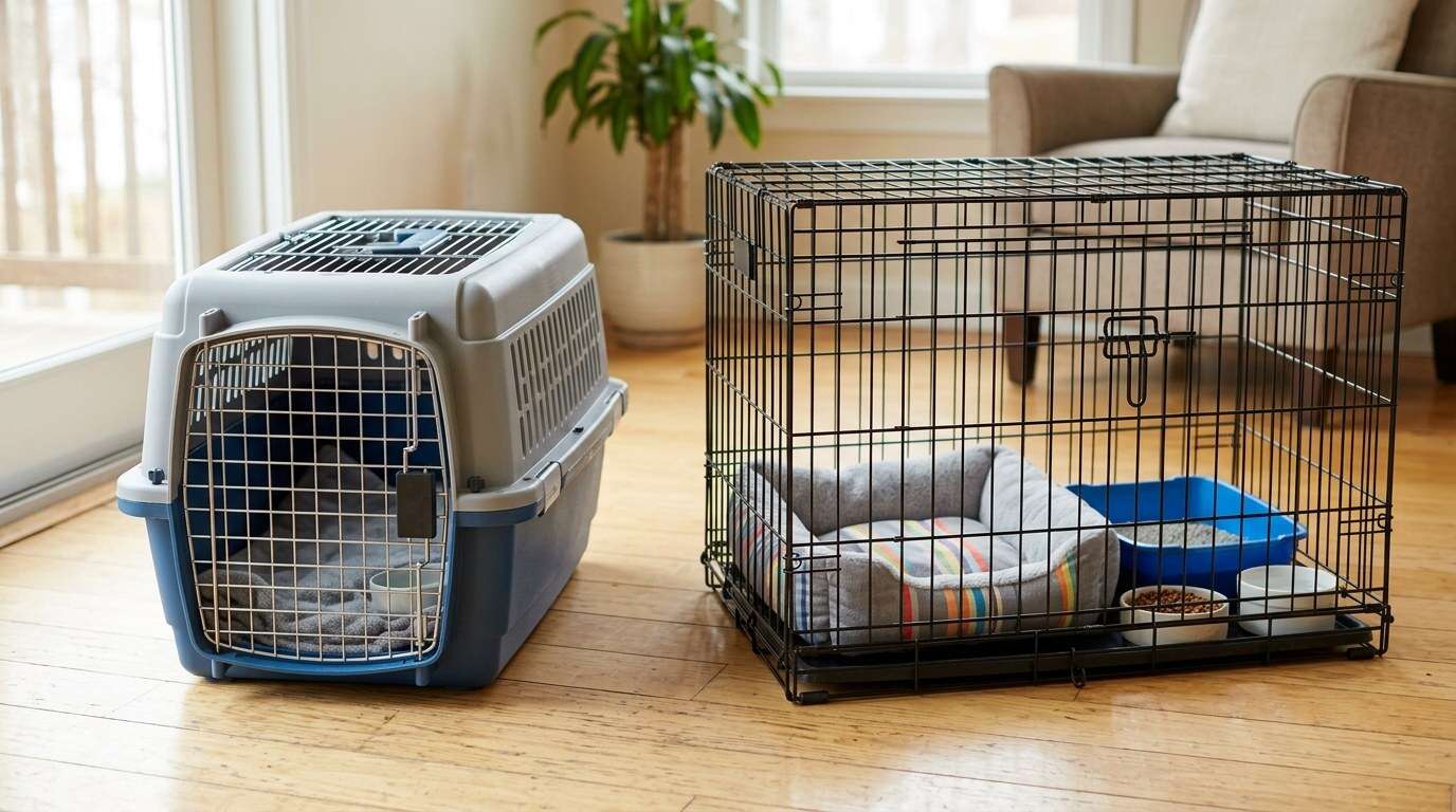 Indoor cat kennel carrier vs crate comparison