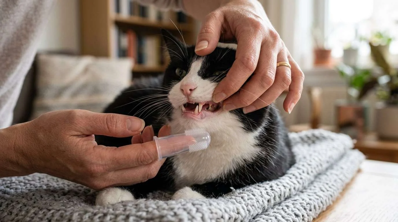 Indoor cat lifespan dental check