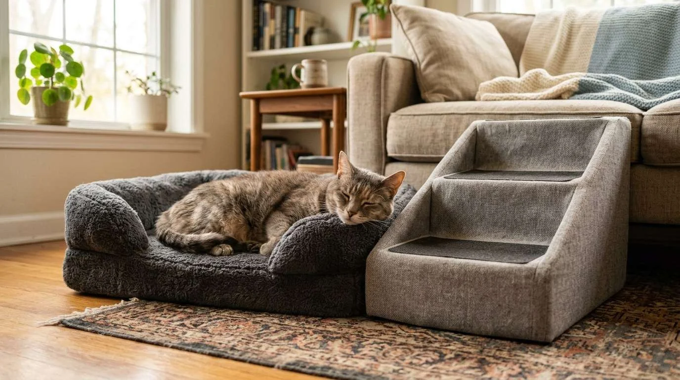 Indoor cat lifespan senior cat orthopedic bed