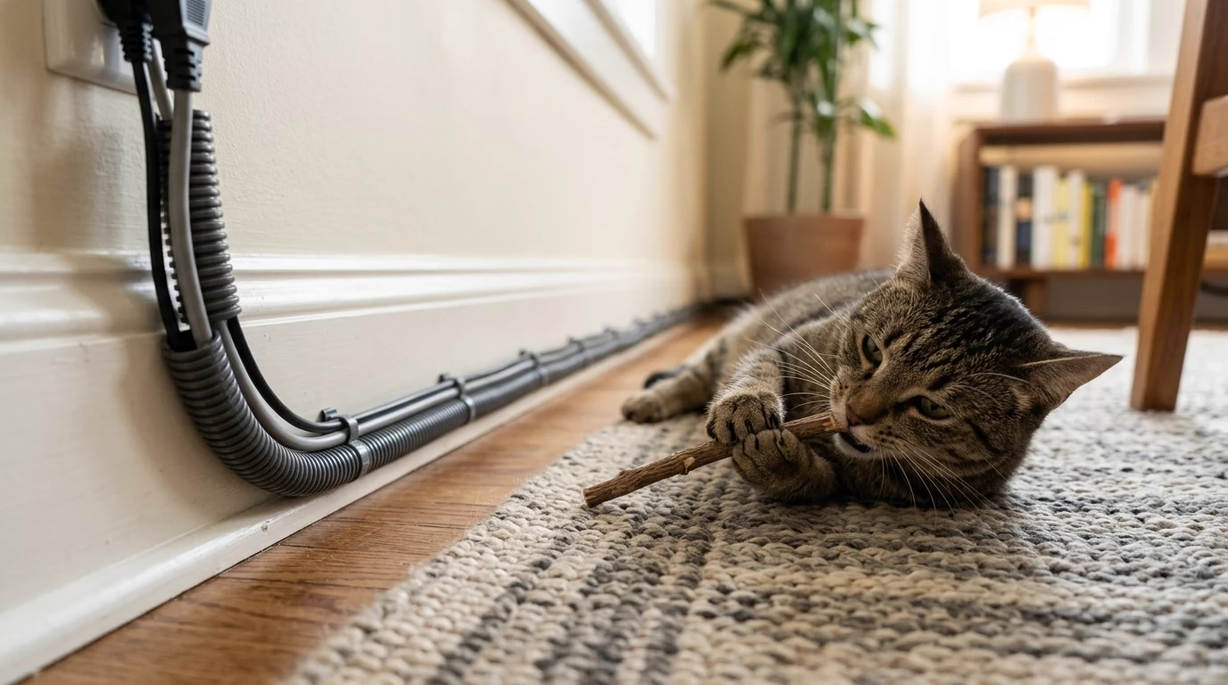Indoor cat repellent cord protectors