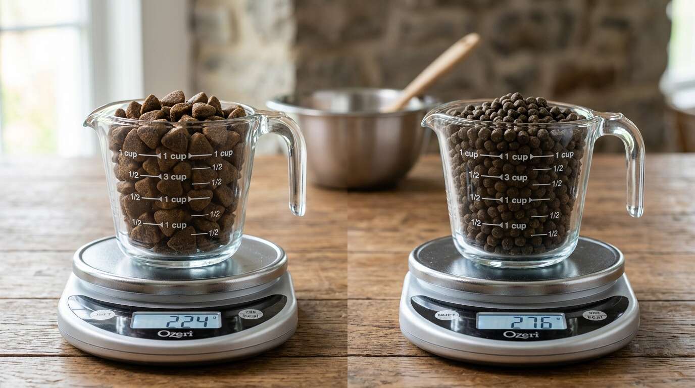 Indoor dry cat food cup weight comparison