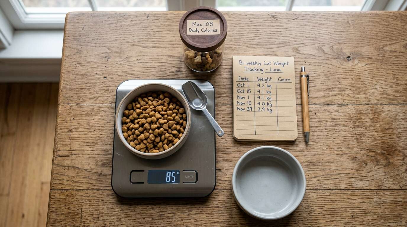 Indoor dry cat food portion control
