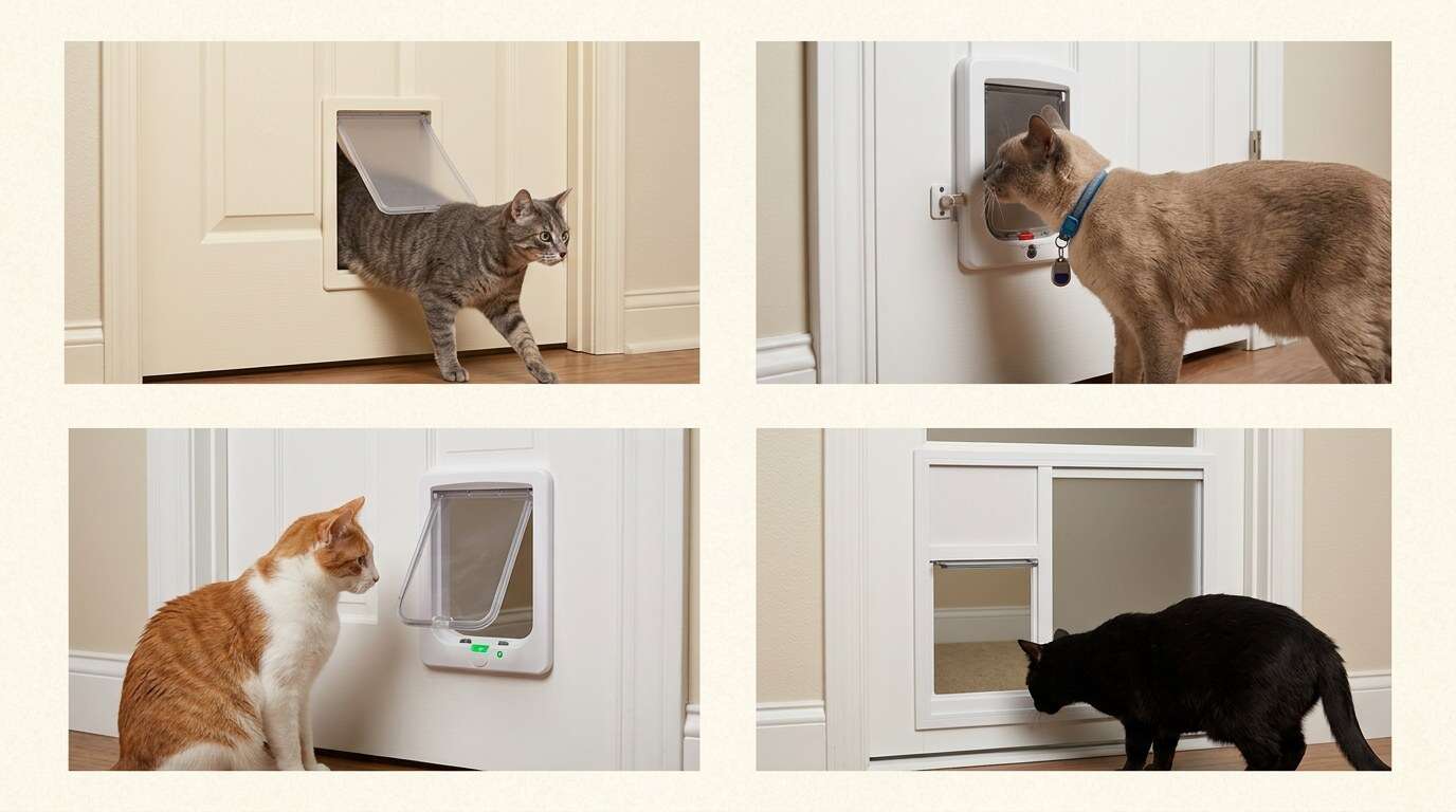 Indoor pet door for cats door types grid