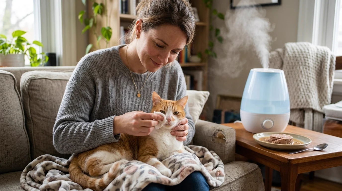 My indoor cat keeps sneezing home care