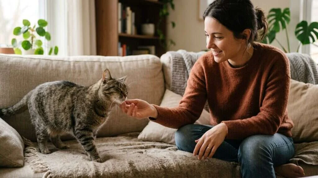 What will make cats happy owner bonding cat sofa